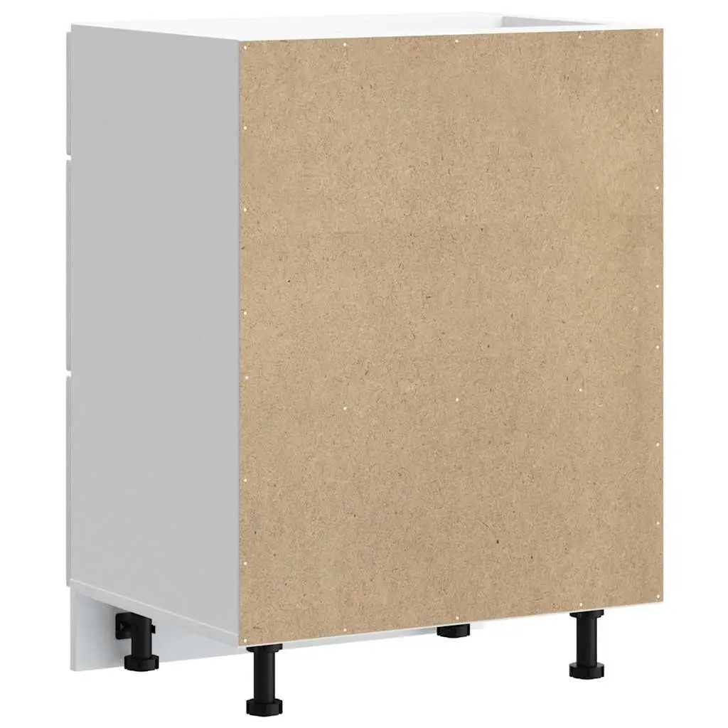 Kitchen Base Cabinet White High Gloss Engineered Wood Storage Cupboard