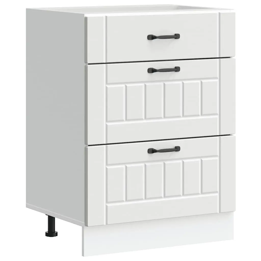 White Engineered Wood Kitchen Cabinet