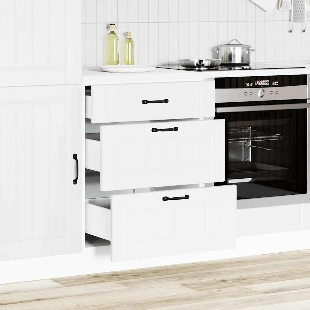 White Engineered Wood Kitchen Cabinet