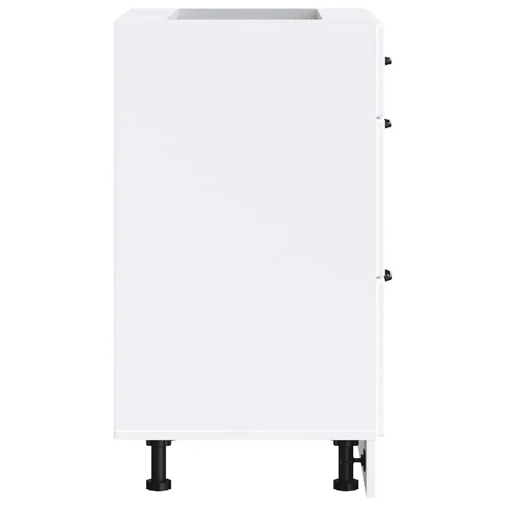 White Engineered Wood Kitchen Cabinet
