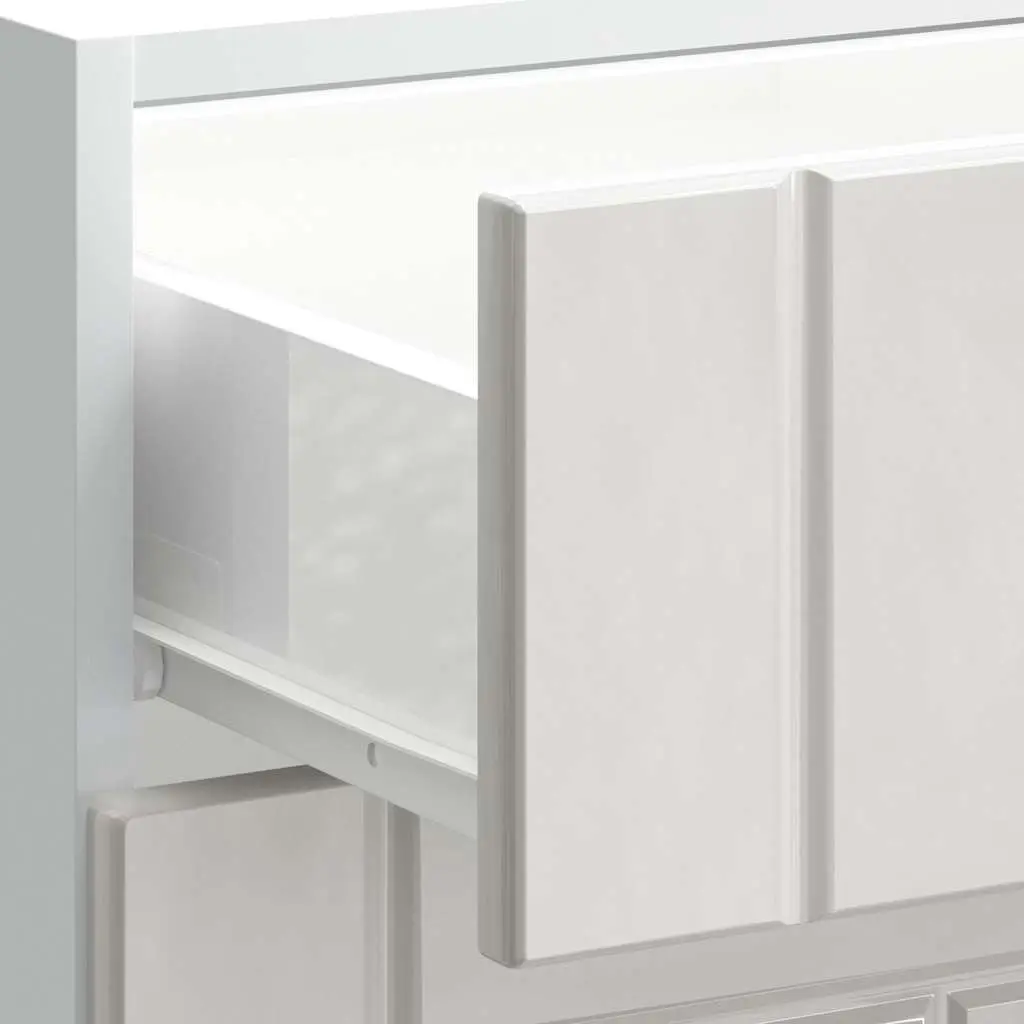 Kitchen Base Cabinet White Engineered Wood Storage Cupboard with Adjustable Feet