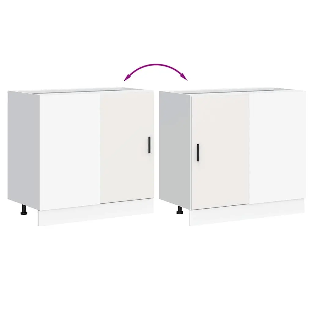 White Engineered Wood Kitchen Base Unit