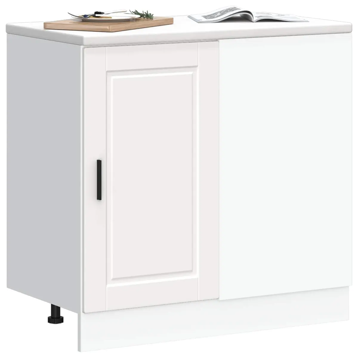Kitchen Base Cabinet White Engineered Wood Storage Cupboard Furniture Doors