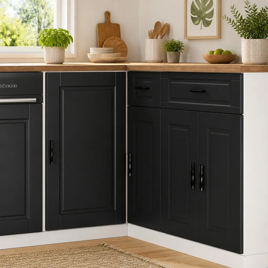 Black Kitchen Base Cabinet for Storage