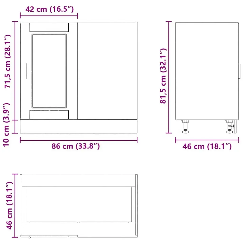 Black Kitchen Base Cabinet for Storage