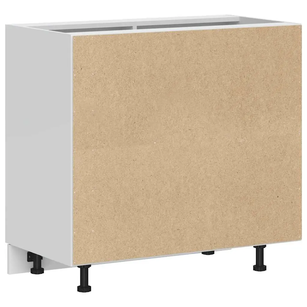Kitchen Base Cabinet Storage Unit White High Gloss Engineered Wood Cupboard