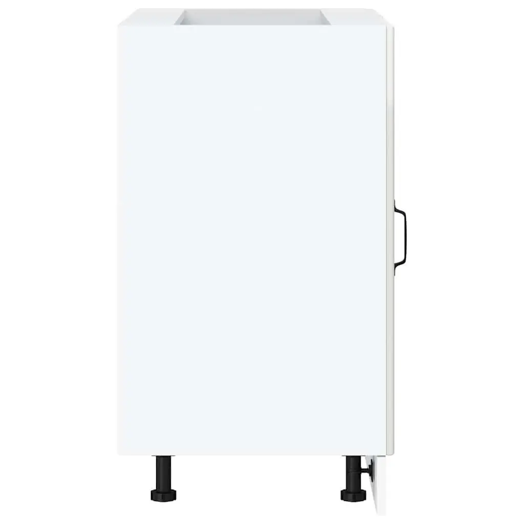 Kitchen Base Cabinet Storage Unit White High Gloss Engineered Wood Cupboard