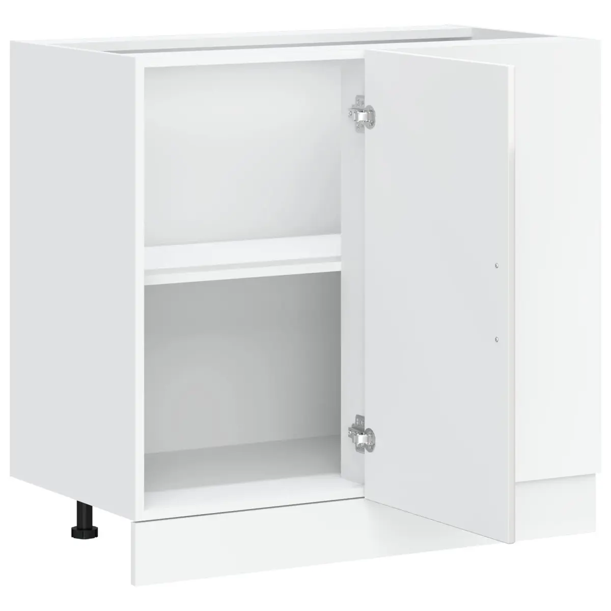 Kitchen Base Cabinet Storage Unit White High Gloss Engineered Wood Cupboard