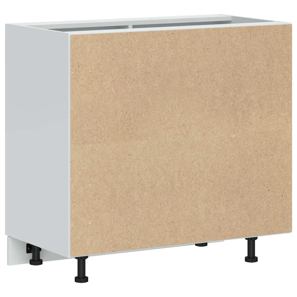 Kitchen Base Cabinet Storage Unit White High Gloss Engineered Wood Cupboard