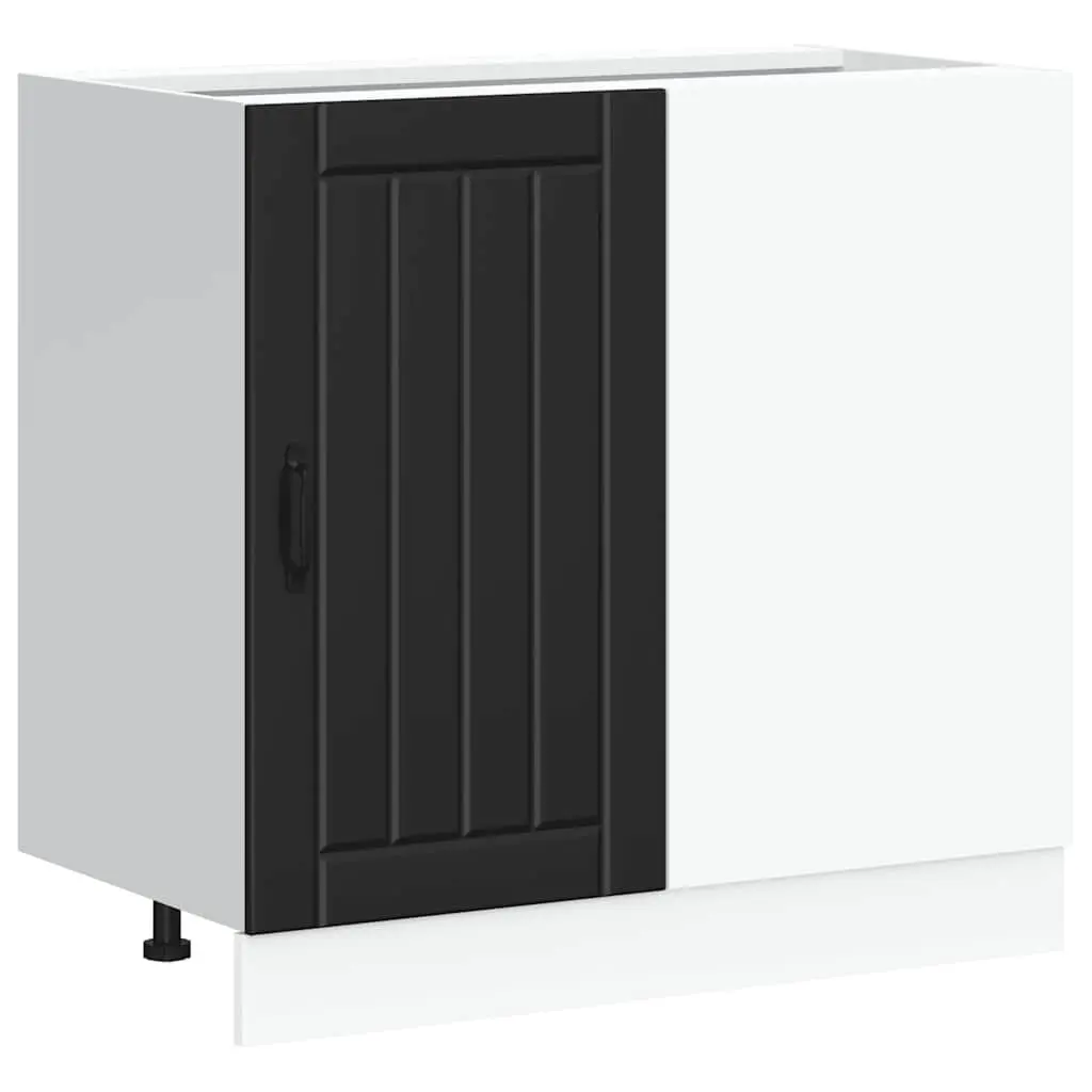 Black Engineered Wood Kitchen Cabinet