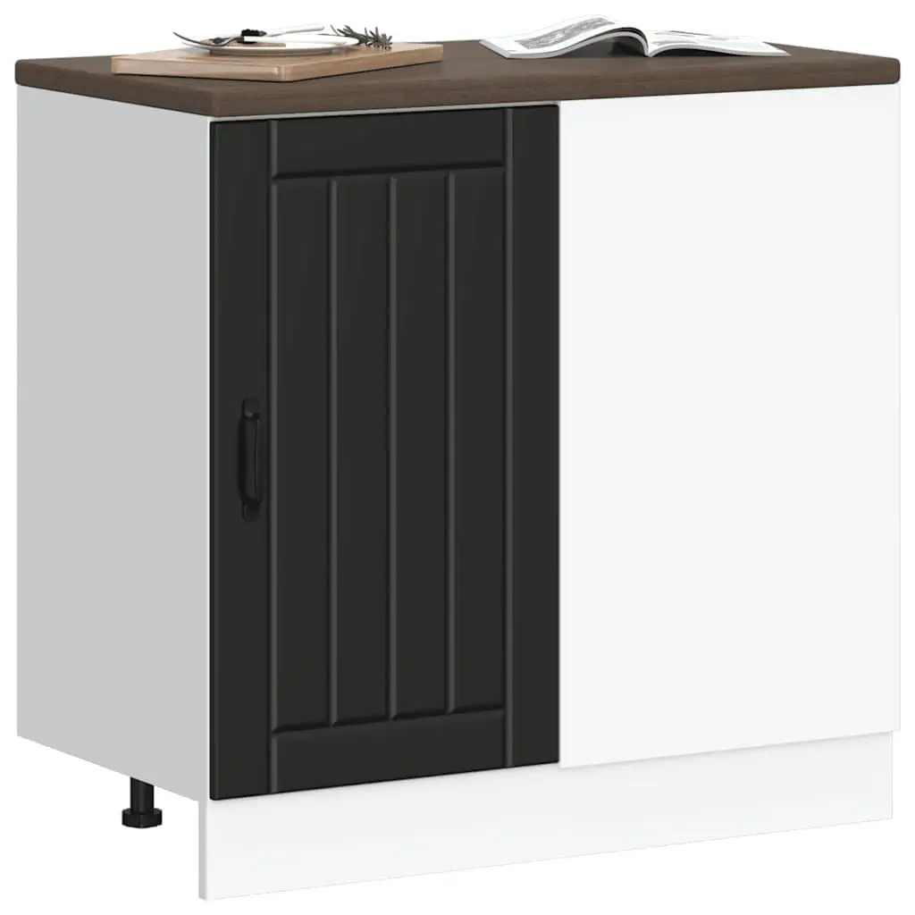 Black Engineered Wood Kitchen Cabinet