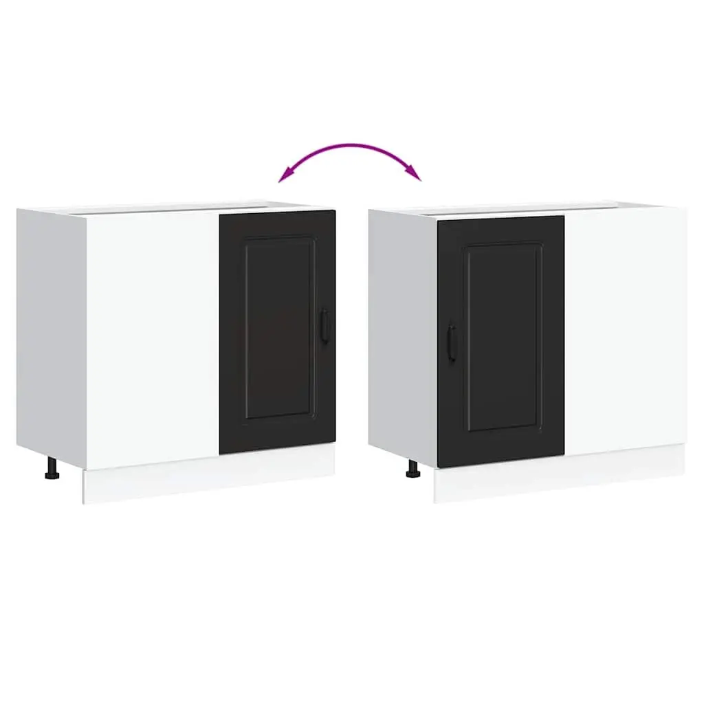 Black Engineered Wood Kitchen Cabinet