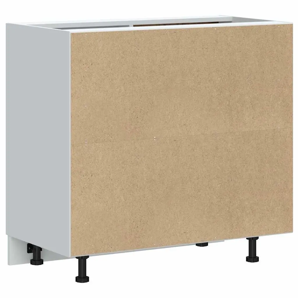 Kitchen Base Cabinet White High Gloss Engineered Wood Storage Cupboard Organizer