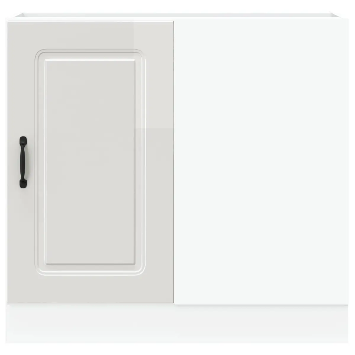 Kitchen Base Cabinet White High Gloss Engineered Wood Storage Cupboard Organizer