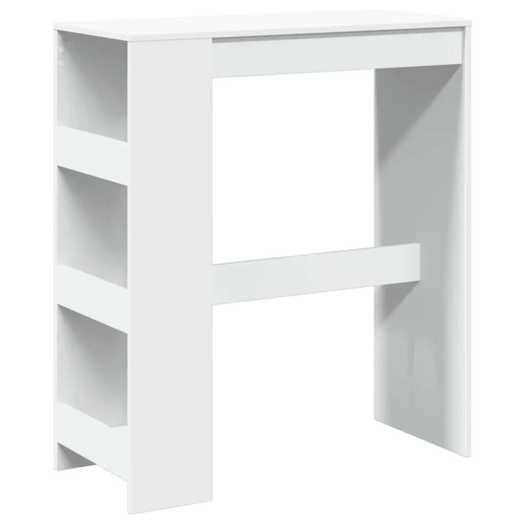 White Bar Table with Ample Storage