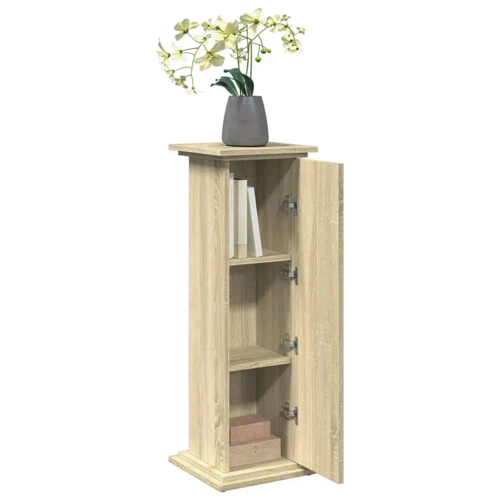 Three-Tier Plant Display Stand Storage Cabinet Brown Engineered Wood