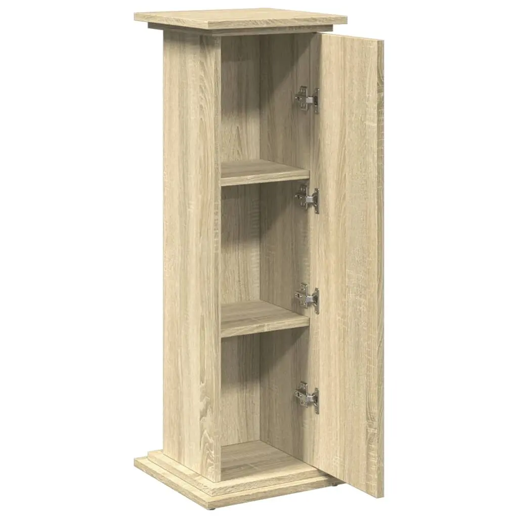 Three-Tier Plant Display Stand Storage Cabinet Brown Engineered Wood