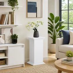 Reliable White Pillar Stand with Ample Storage Space