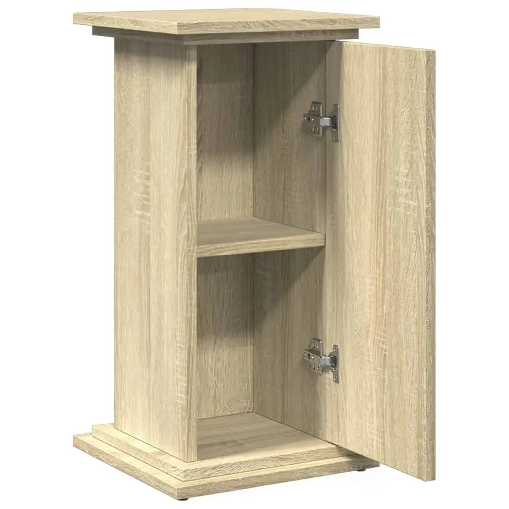 Plant Display Stand Storage Cabinet Two-Tier Brown Engineered Wood 31x30x60 cm