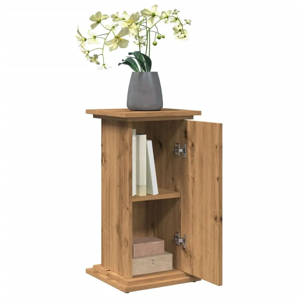 Display Stand with Storage Cabinet Two-Tier 31W x 30D x 60H cm Brown Engineered Wood