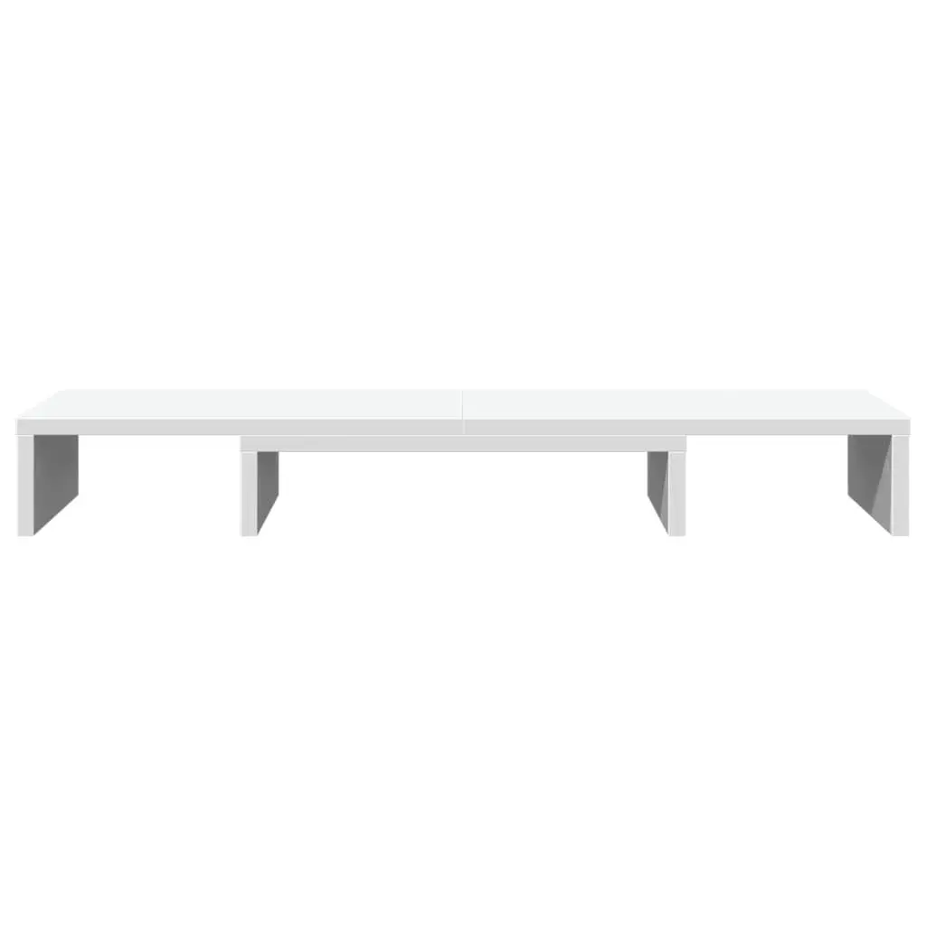 Adjustable Monitor Stand Riser White Engineered Wood Dual Monitor Desk Organizer 80 x 24 x 10.5 cm