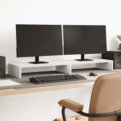 Reliable White Monitor Stand for Dual Screen Setups