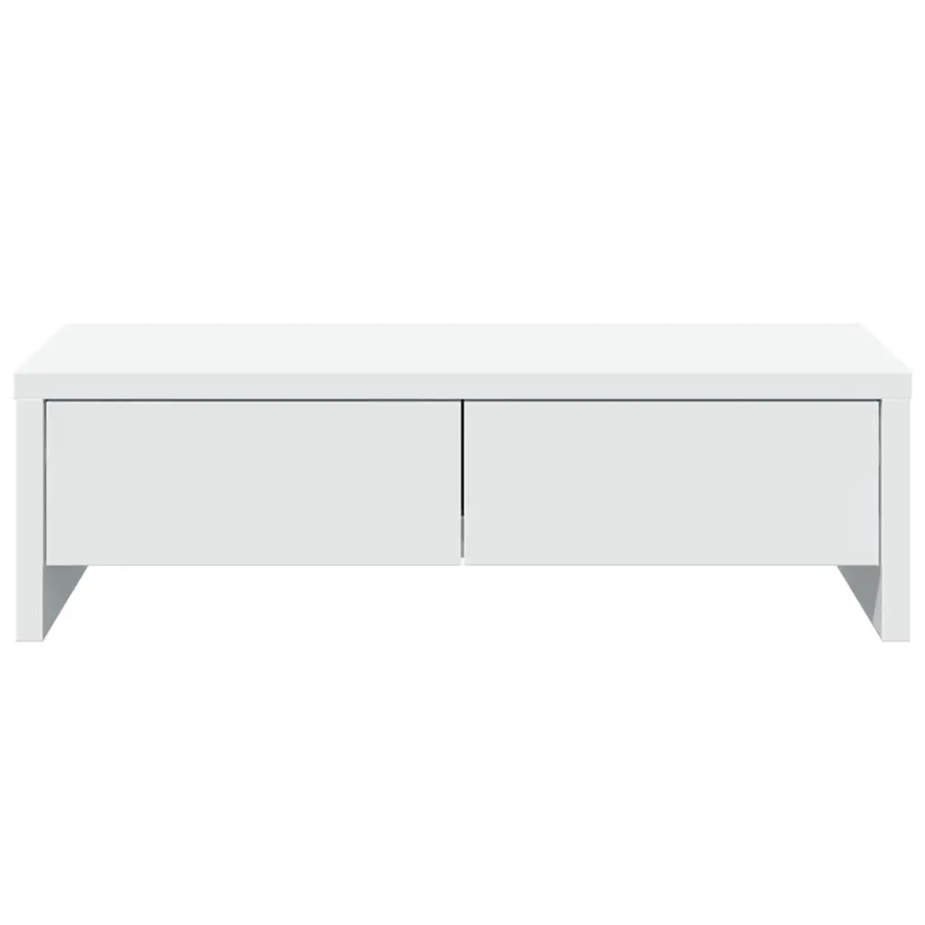 Monitor Stand with Drawers White 50x27x15 cm Engineered Wood Desktop Riser