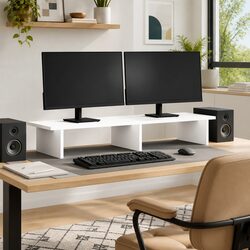 Reliable White Monitor Stand for Easy Organization