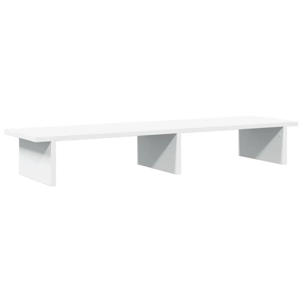 Monitor Stand White Engineered Wood Desk Riser Storage Space 100 x 27 x 15 cm
