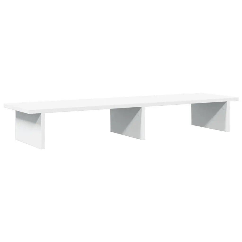 Monitor Stand White Engineered Wood Desk Riser Storage Space 100 x 27 x 15 cm