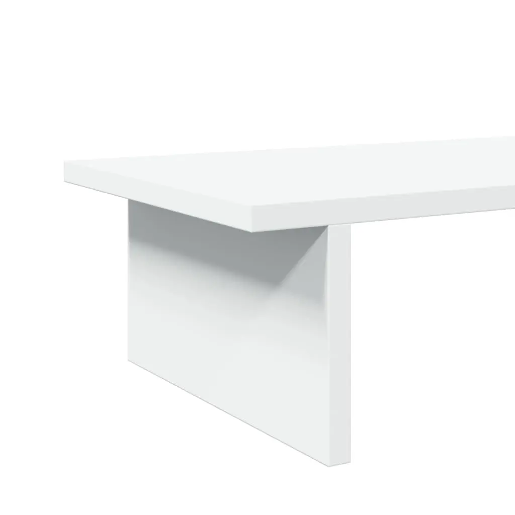 Monitor Stand White Engineered Wood Desk Riser Storage Space 100 x 27 x 15 cm
