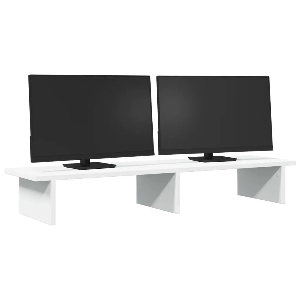 Monitor Stand White Engineered Wood Desk Riser Storage Space 100 x 27 x 15 cm