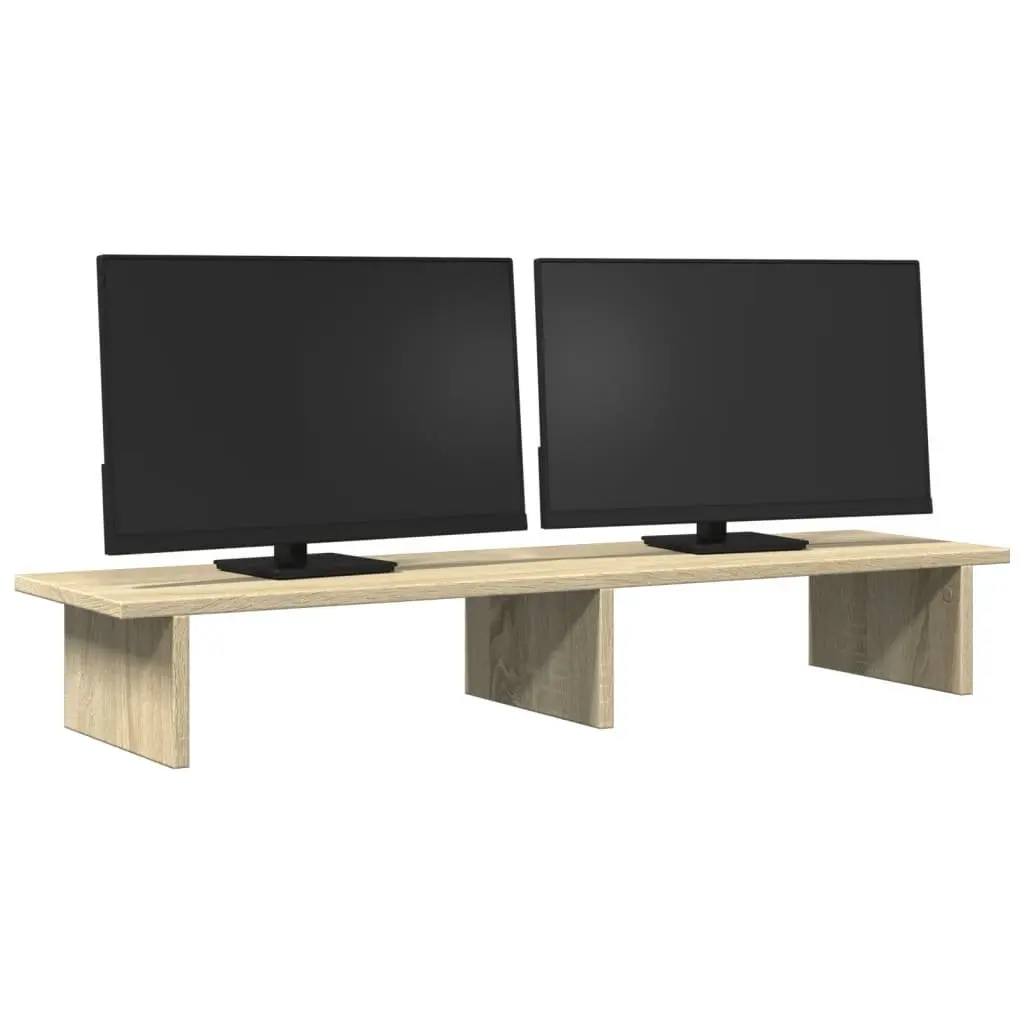Monitor Stand Riser Storage Shelf 100cm Brown Sonoma Oak Wood