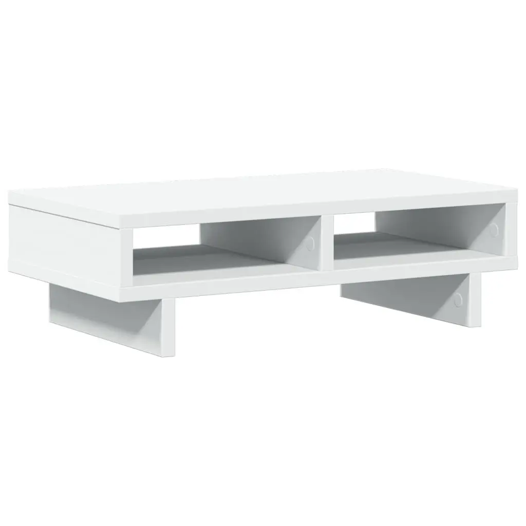 Monitor Stand White Engineered Wood Computer Riser Desk Organizer 50 x 27 x 15 cm