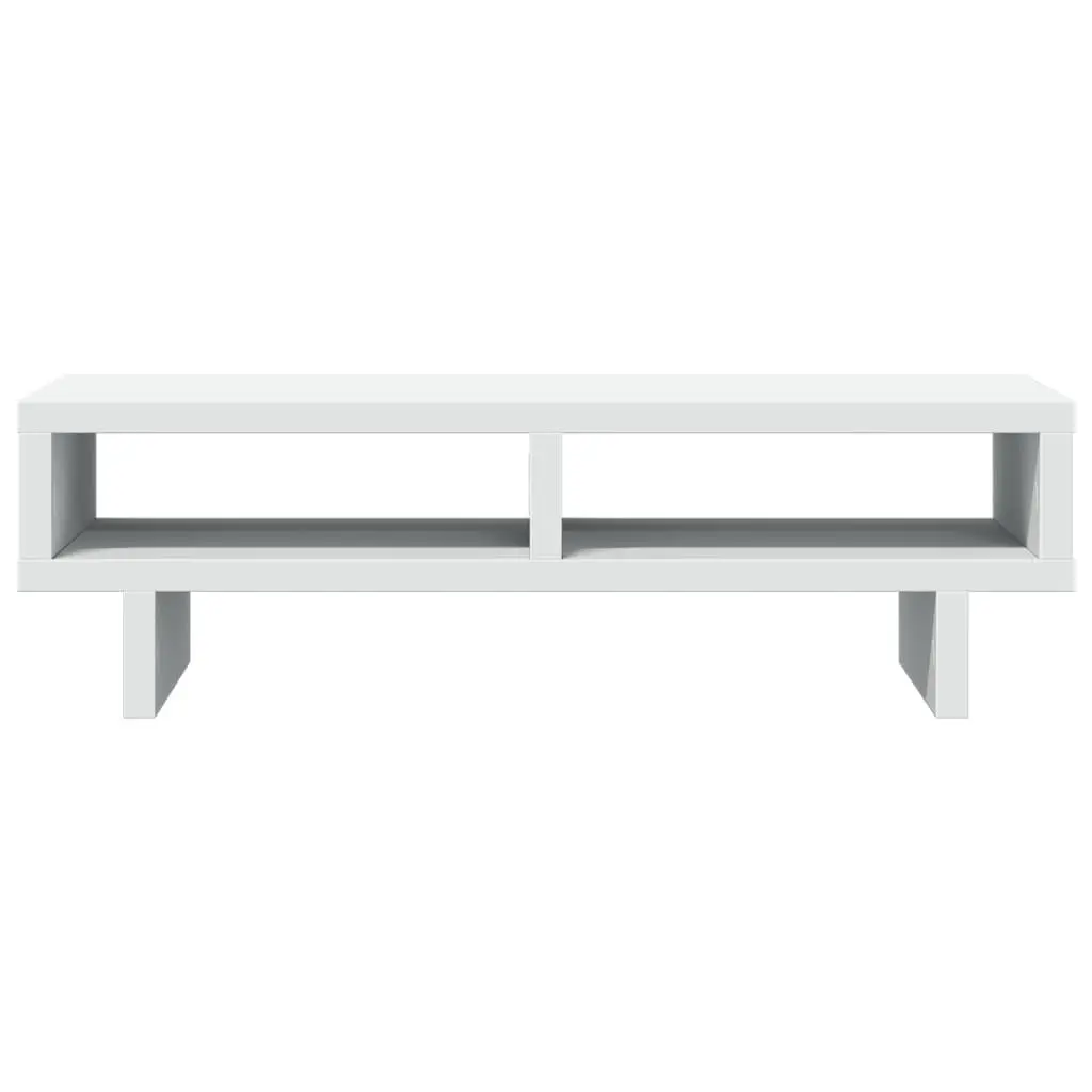Monitor Stand White Engineered Wood Computer Riser Desk Organizer 50 x 27 x 15 cm