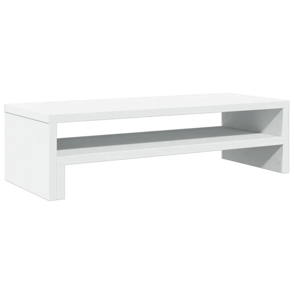 Monitor Stand White Computer Riser Desk Organizer 54 x 22 x 15 cm