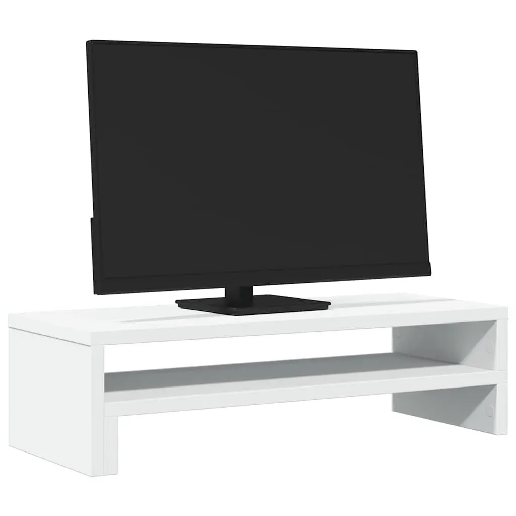 Monitor Stand White Computer Riser Desk Organizer 54 x 22 x 15 cm
