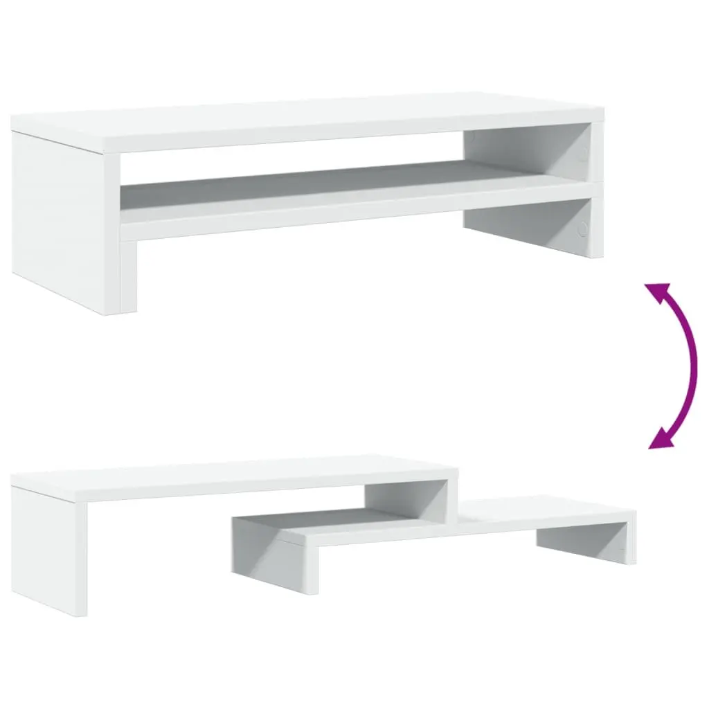 Monitor Stand White Computer Riser Desk Organizer 54 x 22 x 15 cm