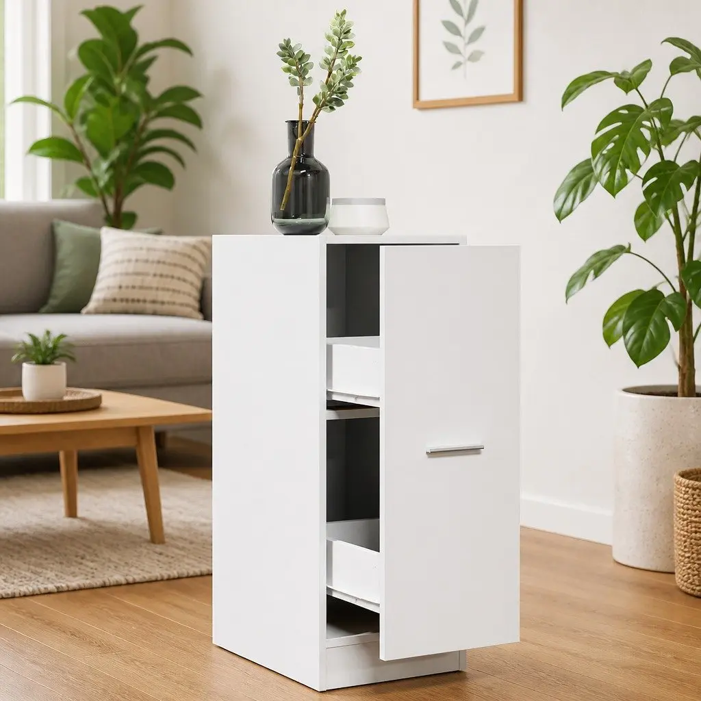 Apothecary Cabinet Storage Organizer White 30x41x77.5 cm Engineered Wood