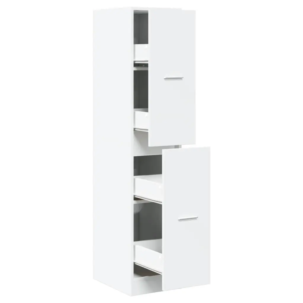 Apothecary Cabinet Storage Furniture 30x41x144.5 cm White Engineered Wood