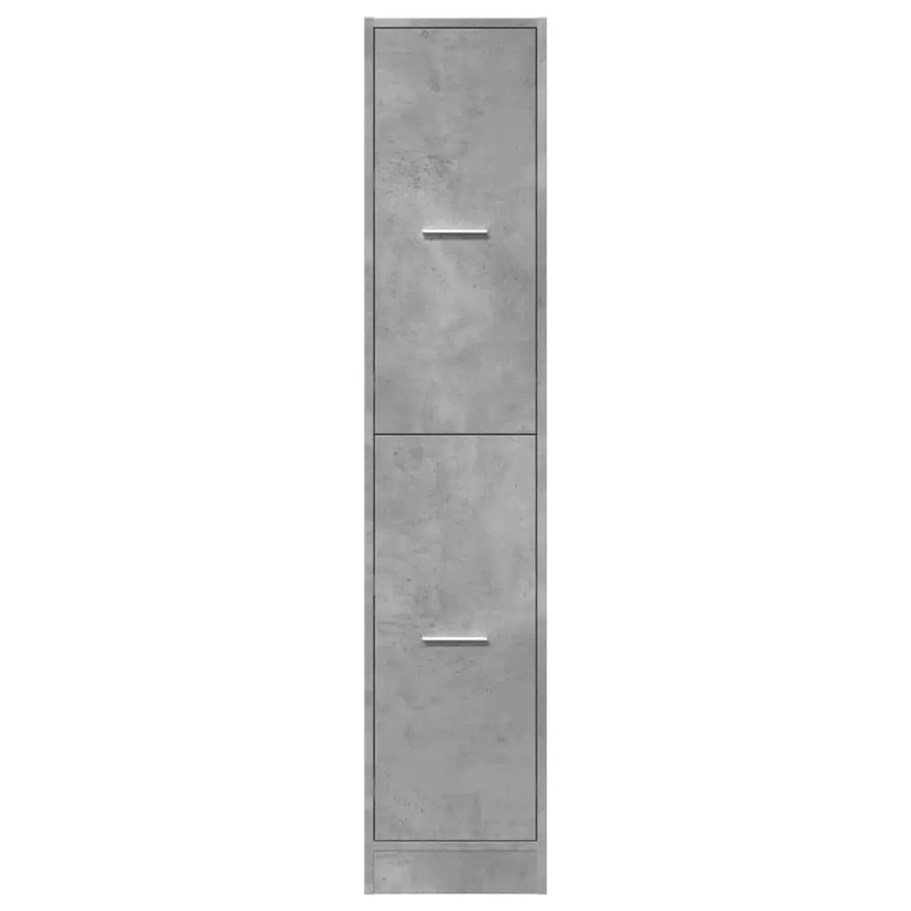 Apothecary Storage Cabinet Grey Engineered Wood Drawer Organizer 30 x 41 x 144.5 cm