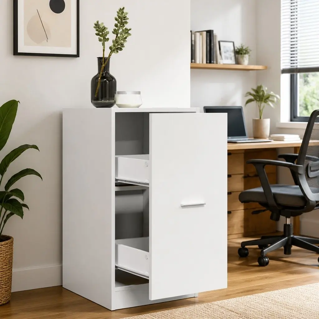 Apothecary Cabinet Storage Chest Engineered Wood White Decorative Bedroom 40 x 41 x 77.5 cm