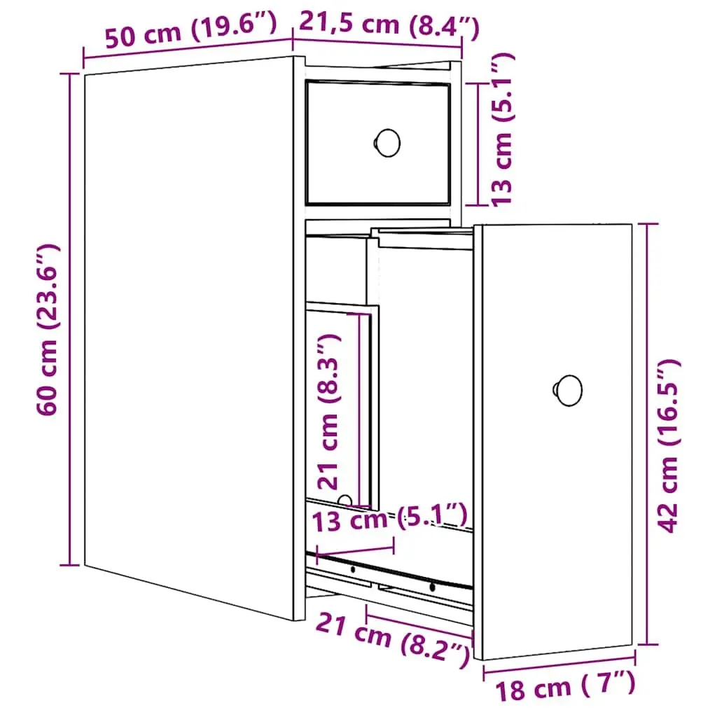 Narrow Bathroom Storage Cabinet on Wheels Engineered Wood Tall Cupboard White