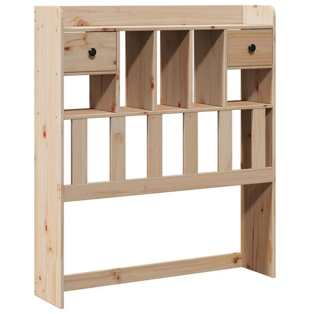 Headboard with Storage 90cm Brown Solid Wood Pine Bedroom Freestanding