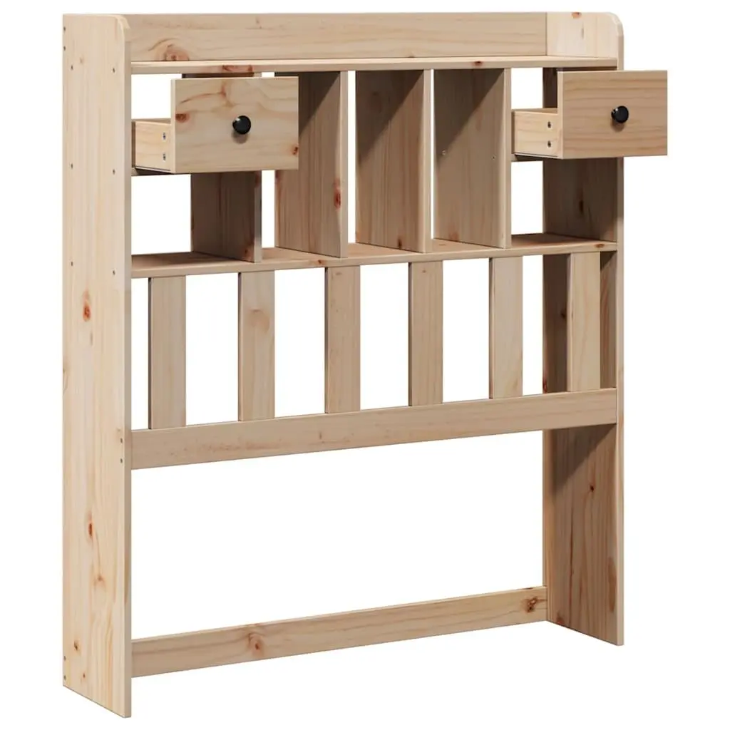 Headboard with Storage 90cm Brown Solid Wood Pine Bedroom Freestanding