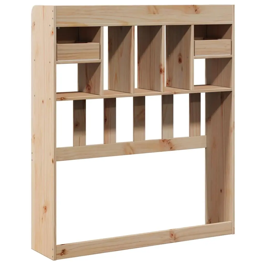 Headboard with Storage 90cm Brown Solid Wood Pine Bedroom Freestanding