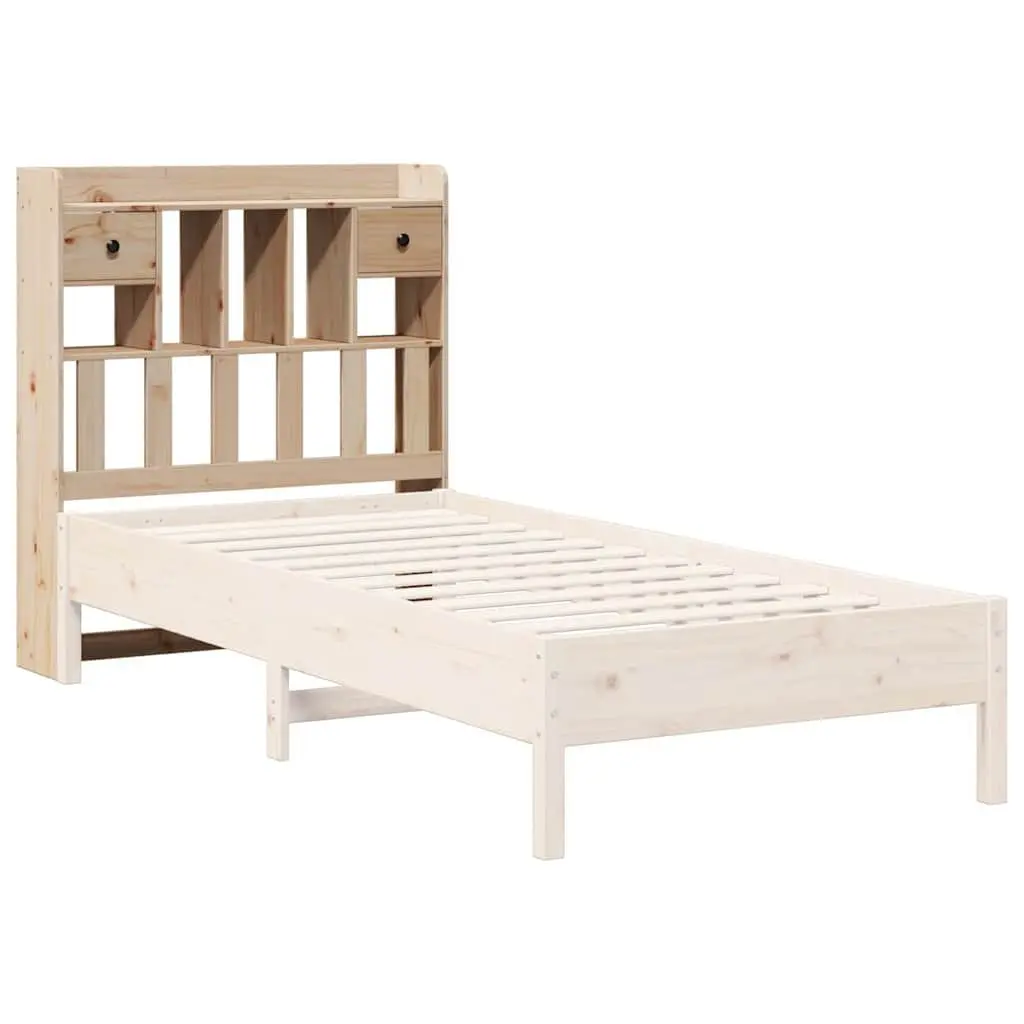Headboard with Storage 90cm Brown Solid Wood Pine Bedroom Freestanding