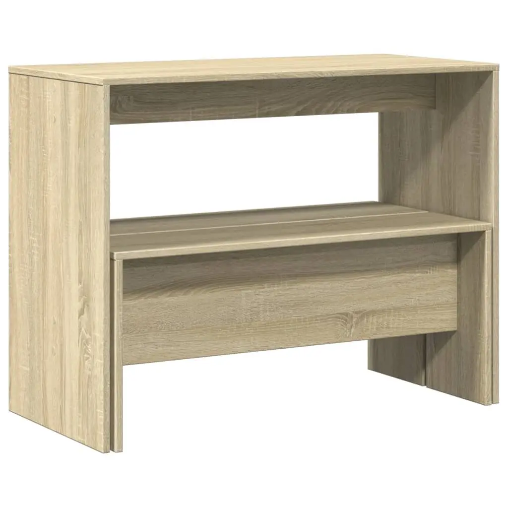 Dining Table and Bench Set 3 Piece Kitchen Furniture Engineered Wood Brown