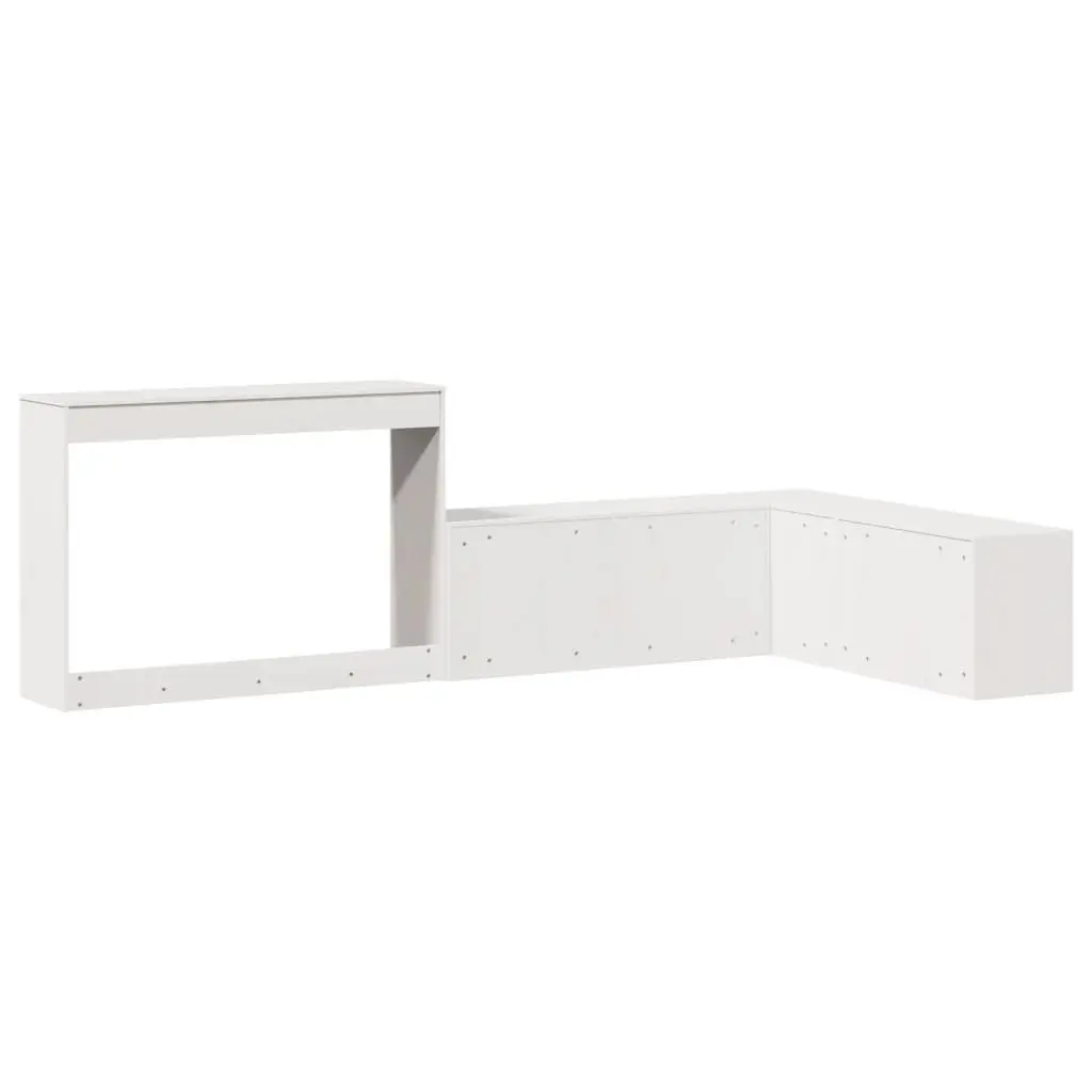 Bedside Cabinet with Desk White L-Shaped Storage Bedroom Furniture Solid