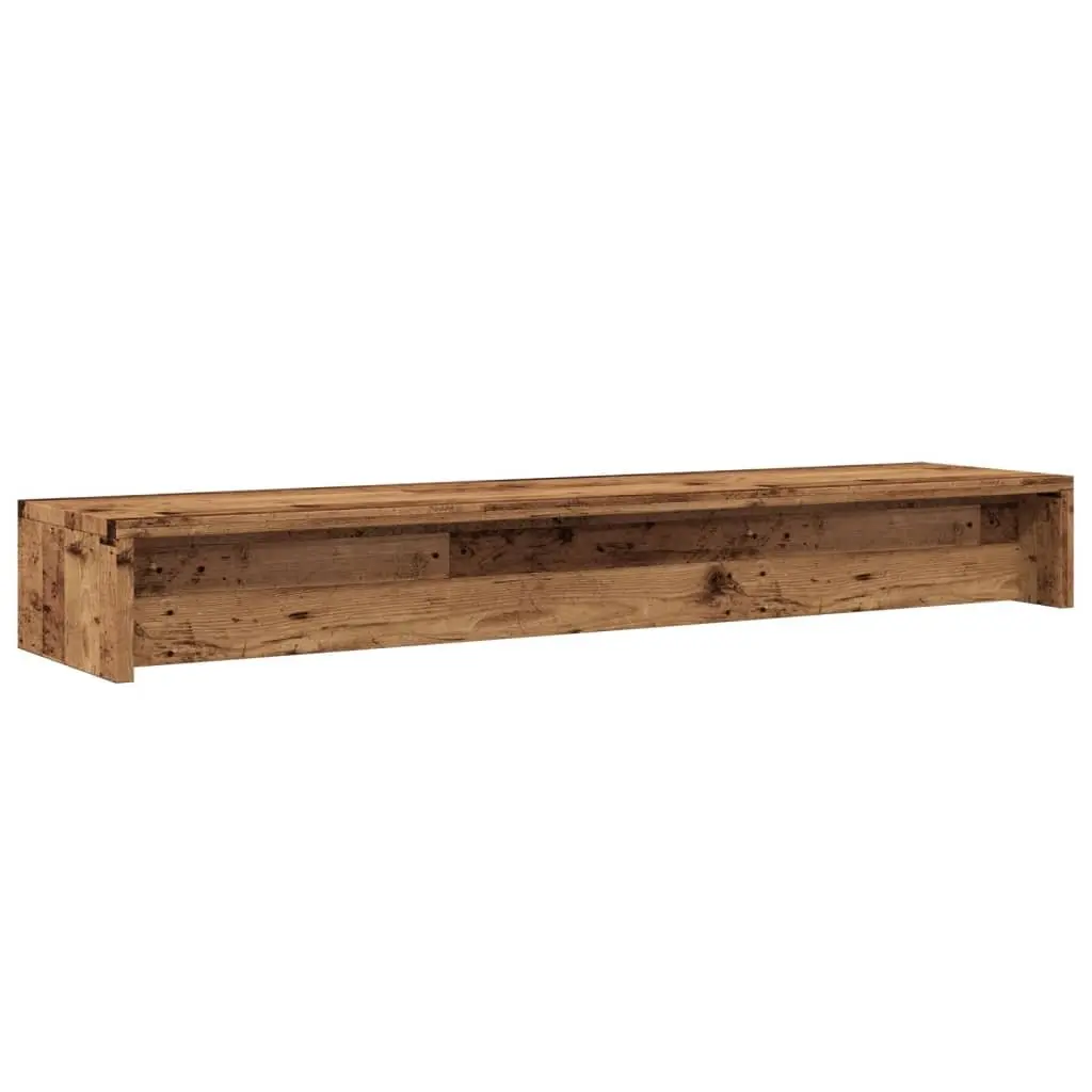 Monitor Stand Riser Desktop Computer TV Riser Old Wood 100 x 24 x 13 cm with Storage Shelf